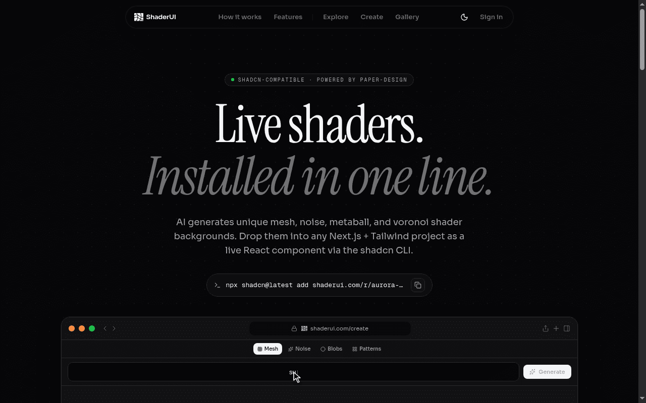 ShaderUI screenshot